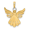 14k and White Rhodium Diamond-cut Angel Pendant