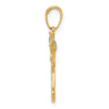 14K and White Rhodium Cut-out Diamond-cut Angel Pendant