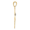 14k and White Rhodium Diamond-cut Filigree Hamsa Pendant