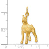 14k Satin Diamond-cut Boxer Dog Charm