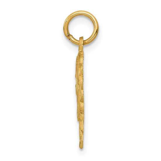 14k Heart Letter A Charm