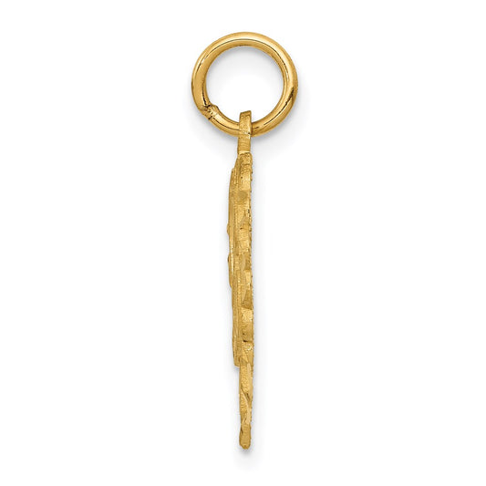 14k Heart Letter A Charm