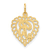 14k Heart Letter B Charm