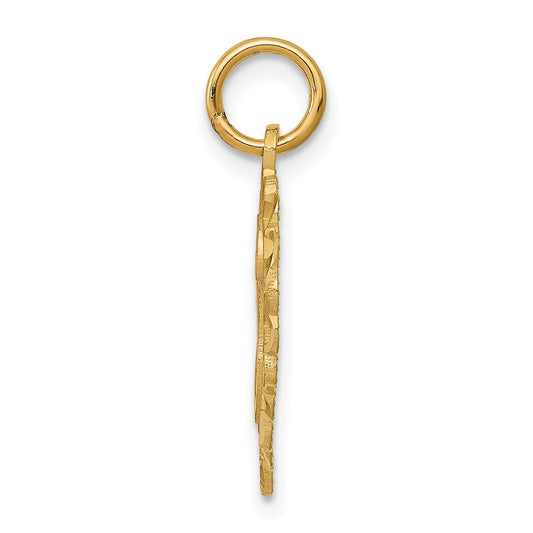 14k Heart Letter H Charm