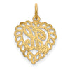14k Heart Letter H Charm