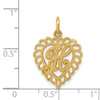 14k Heart Letter H Charm