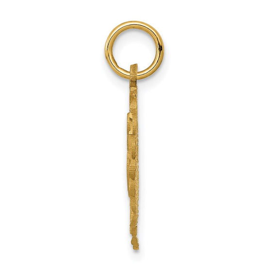 14k Heart Letter K Charm