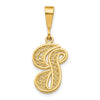 Polished Script Filigree Initial Pendants