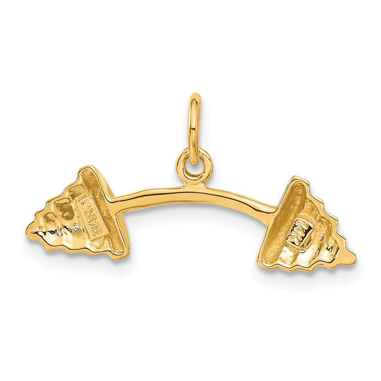 Gold Polished Barbell Pendants