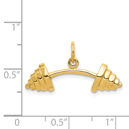Gold Polished Barbell Pendants