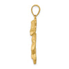 14K Satin Diamond-cut Angel Pendant