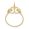 Gold Diamond-cut Heart Charm Holder