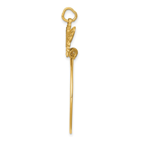14k Filigree Butterfly Charm Holder Pendant