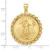 14ky Twisted Wire Polished Prong Bezel with Coin