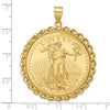 14ky Twisted Wire Polished Prong Bezel with Coin