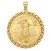 14ky Twisted Wire Polished Prong Bezel with Coin