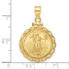 Twisted Wire Polished Screw Top Bezel with Coin
