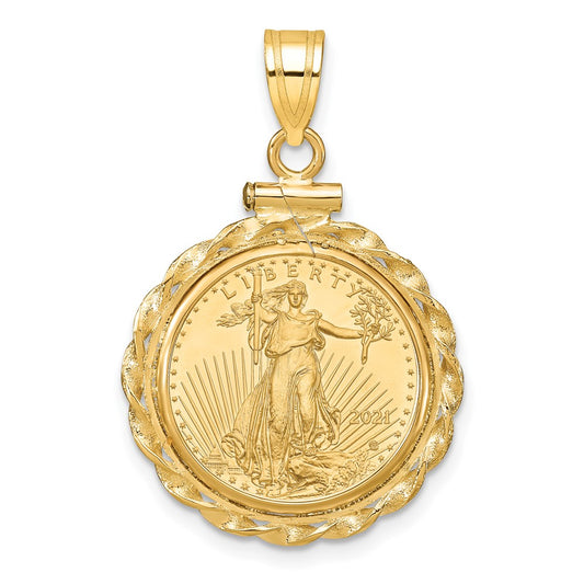 Twisted Wire Polished Screw Top Bezel with Coin