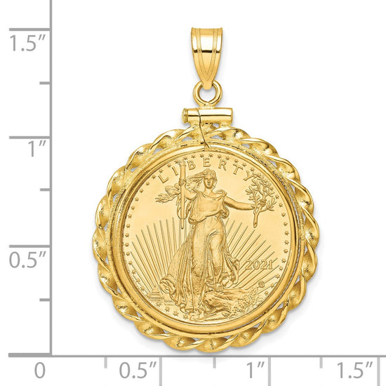 Twisted Wire Polished Screw Top Bezel with Coin