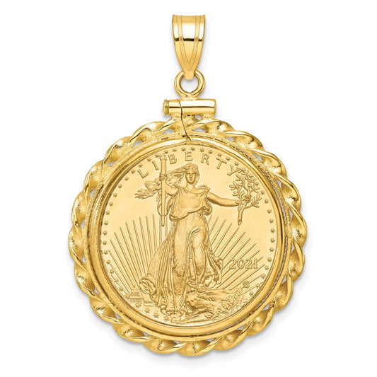 Twisted Wire Polished Screw Top Bezel with Coin