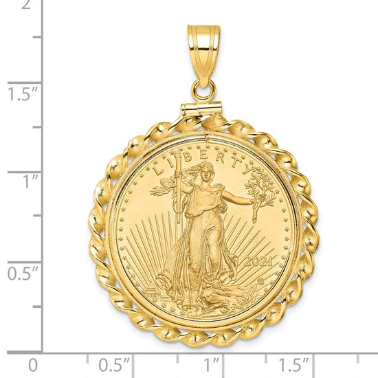 Twisted Wire Polished Screw Top Bezel with Coin