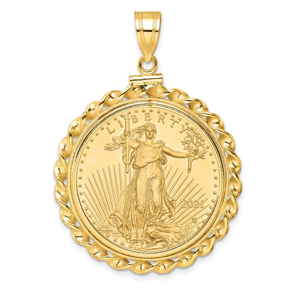 Twisted Wire Polished Screw Top Bezel with Coin