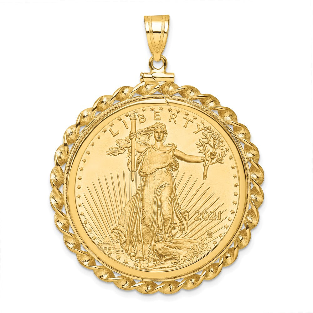 Twisted Wire Polished Screw Top Bezel with Coin