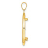 Wideband Distinguished Coin Jewelry 14k Polished Beaded and Diamond-cut 22.0mm Prong Coin Bezel Pendant