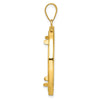 Wideband Distinguished Coin Jewelry 14k Polished Beaded and Diamond-cut 27.0mm Prong Coin Bezel Pendant