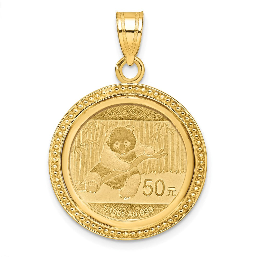 14ky Beaded Polished Prong Bezel with Coin