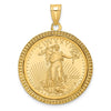 14ky Beaded Polished Prong Bezel with Coin