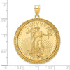 14ky Beaded Polished Prong Bezel with Coin