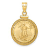14ky Beaded Polished Screw Top Bezel with Coin
