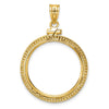 Wideband Distinguished Coin Jewelry 14k Polished and Beaded 22.0mm x 1.9mm Screw Top Coin Bezel Pendant