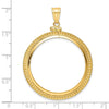 Wideband Distinguished Coin Jewelry 14k Polished and Beaded 32.7mm x 3.00mm Screw Top Coin Bezel Pendant