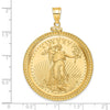 14ky Beaded Polished Screw Top Bezel with Coin