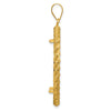 Wideband Distinguished Coin Jewelry 14k Polished and Diamond-cut with Casted Rope 32.7mm Prong Coin Bezel Pendant