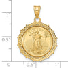 14ky Fancy Polished Prong Bezel with Coin