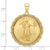 14ky Fancy Polished Prong Bezel with Coin
