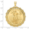 14ky Fancy Polished Prong Bezel with Coin