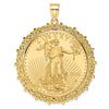 14ky Fancy Polished Prong Bezel with Coin