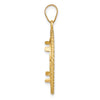 Gold Polished Heart and Rope Diamond-cut Coin Bezel Pendant