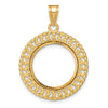 Gold Polished Heart and Rope Diamond-cut Coin Bezel Pendant