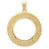 Gold Polished Heart and Rope Diamond-cut Coin Bezel Pendant