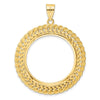 Gold Polished Heart and Rope Diamond-cut Coin Bezel Pendant