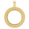 Gold Polished Heart and Rope Diamond-cut Coin Bezel Pendant