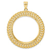 Gold Polished Heart and Rope Diamond-cut Coin Bezel Pendant