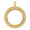 Gold Polished Heart and Rope Diamond-cut Coin Bezel Pendant