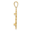 Gold Fancy Polished Diamond-cut Prong Coin Bezel Pendant