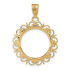 Gold Fancy Polished Diamond-cut Prong Coin Bezel Pendant